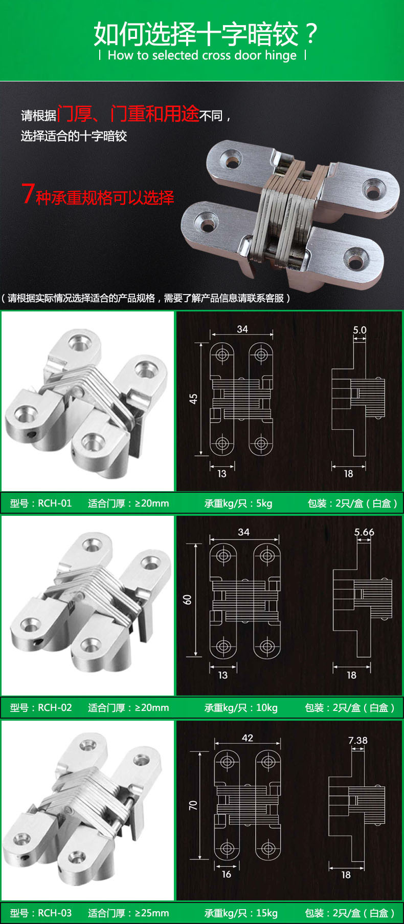 RCH-02 鋅合金隱藏式十字暗鉸