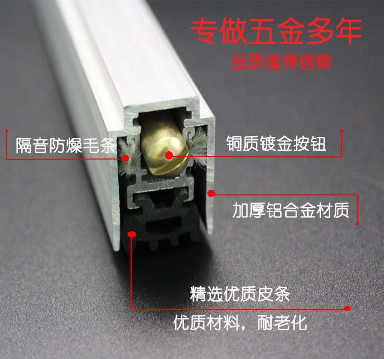 樂朗五金RDA-31(U5）鋁合金門底防塵器