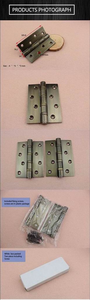 Hot Sale 4''x3''x3mm SUS 304 stainless steel wooden door hinge with ball bearing