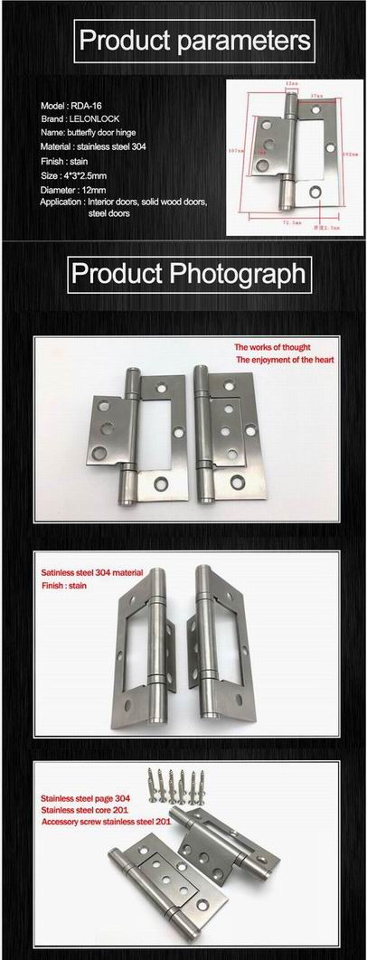 4,5 Inch stainless steel butterfly Door Hinges For Interior Door